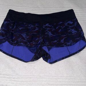 Lululemon Women's Camouflage Shorts - Blue and Black